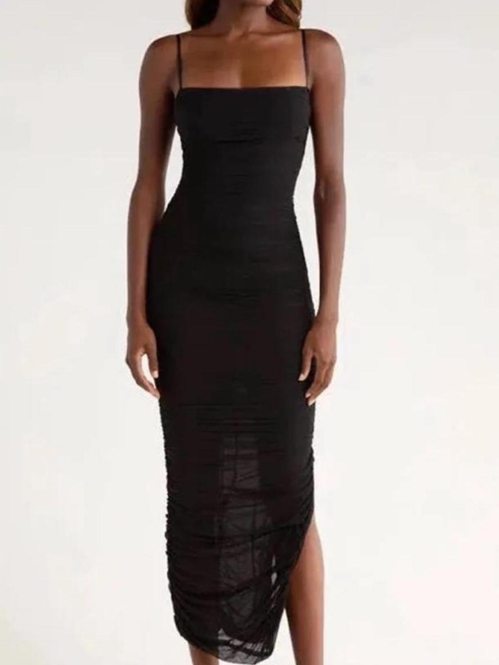 Babaton Aritzia Black Luxor Square-Neck Maxi Dress - Size 8